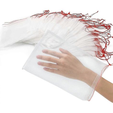 Lot de 50 sacs de protection pour fruits et légumes, en filet, avec cordon de serrage, pour protéger les oiseaux des insectes et des insectes nuisibles, notamment du vinaigre de cerise. (1/5)