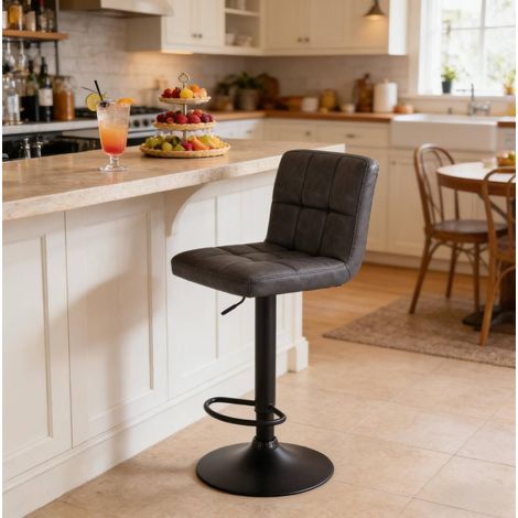 MEUBLIV Sgabello da bar 44x38x114 cm antracite – girevole, senza materasso (1/5)