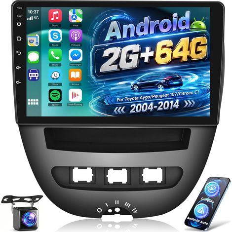 [2G+64G] Android Autoradio pour 2004-2014 avec sans Fil Carplay et Android Auto, Écran Tactile HD de 10,1 Pouces avec GPS/WiFi/Bluetooth/EQ/FM RDS (1/5)