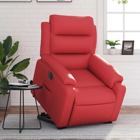 Fauteuil inclinable électrique-Chaise de relaxation-Fauteuil Relax rouge similicuir 294776 (1/5)