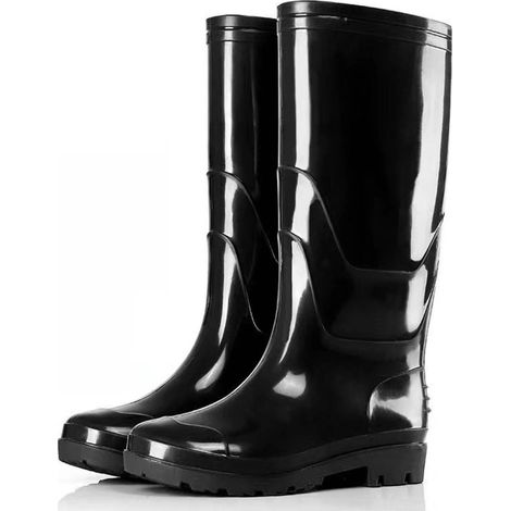Ortviai Bottes de pluie homme hautes, imperméables et antidérapantes, taille 42 (27x37,5x10,1 cm), noir
