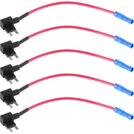 5pcs Fusible Lame Adaptateur, 12V Ajouter un Fusible de Circuit Porte-Fusible de Voiture Adaptateur Mini Fusible à Lame(Mini Type) (1/5)