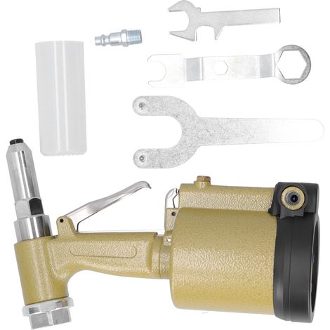 Hydraulische pneumatische Nietpistole, Druckluftnietgerät, Industrienietwerkzeug mit 3 Backen, KP-703 Gold, amerikanische Ausführung (1/5)