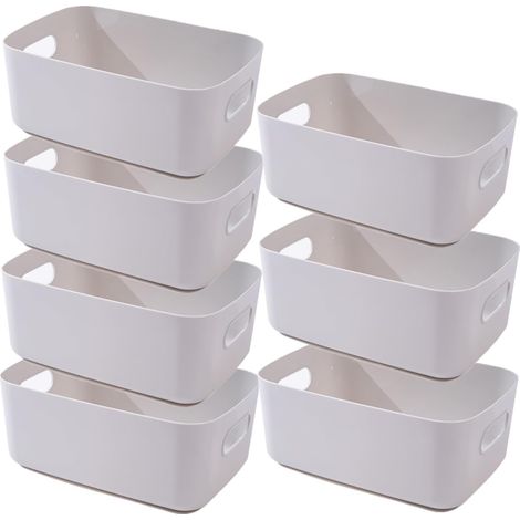 Boîte de Rangement Grise 30×20×12cm - Panier pour Salle de Bain et Cuisine - Coloré, Épaissie et Durable