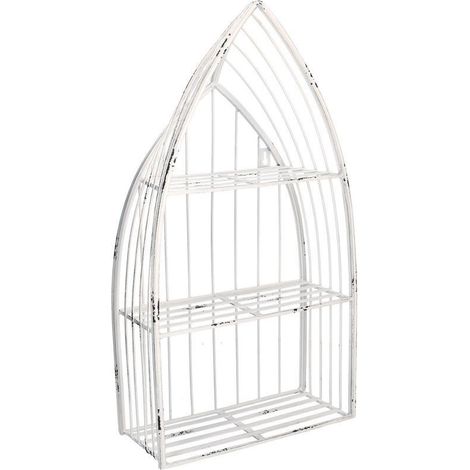 Mensola metallo bianco 3 piani cm29x12h55 (1/4)