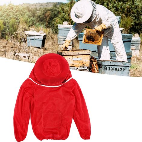 Imkerausrüstung Professionelle Imker-Schutzjacke Imkerschleieranzug Rot (1/5)