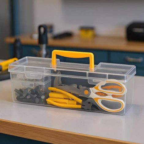 Organizador de compartimentos: divisor transparente,caja de almacenamiento de plástico,juego de herramientas para organizar tornillos (1/5)