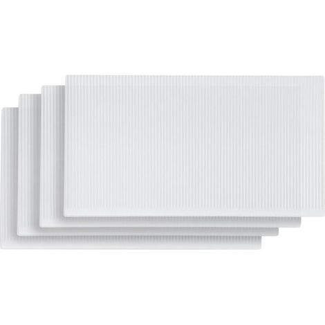 Lot de 4 tapis de protection – Transparents – 45x29 cm – Silicone – Réfrigérateur et tables – Lavables (1/5)