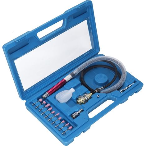 17Pcs 1/8"/1/10" Air Micro Die Grinder Kit 54,000rpm Pneumatic Polisher Air Die Grinder for Use with Most Compressors