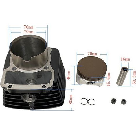 1 set. Color: Black. Material: Metal. 70mm motorcycle engine large bore cylinder block kit (1 set). (1/4)