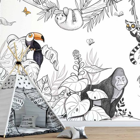 Papier peint panoramique Jungle, Couleurs 225 x 250cm (1/5)