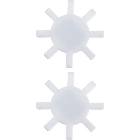 2 barres d'agitation en PTFE, forme d'engrenage, pour mélangeur de laboratoire.-4.00X4.00X0.80CM-White (1/4)
