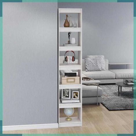 808154 Bibliothèque/Séparateur de pièce Blanc 40x30x199 cm Pin massif (1/5)