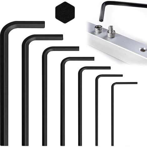 Lot de 7 mini clés Allen hexagonales en acier carbone pour vélo (1/5)