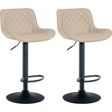 Set di 2 Sgabello da bar Minosa crema Finta pelle (1/5)