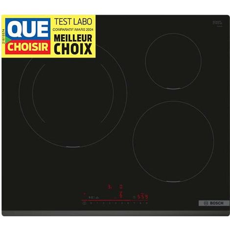 Bosch – Plaque à induction 3 foyers 7400W – Largeur 59.2cm – Avec booster – PIJ631HB1E