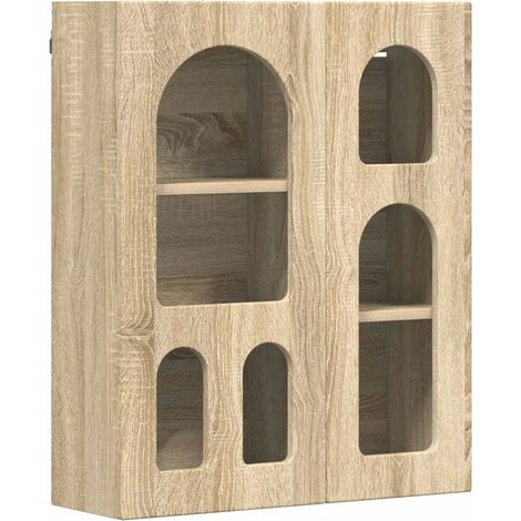Armario moderno de pared con estantes 59 x 20 x 71 cm almacenamiento práctico estilo minimalista madera de roble Sonoma 020054784 (1/5)