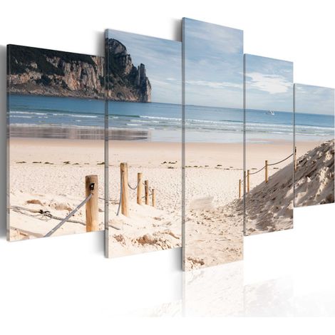 Tableau Imprimé "Promenade au Bord de la Mer" 50 x 100 cm (1/2)
