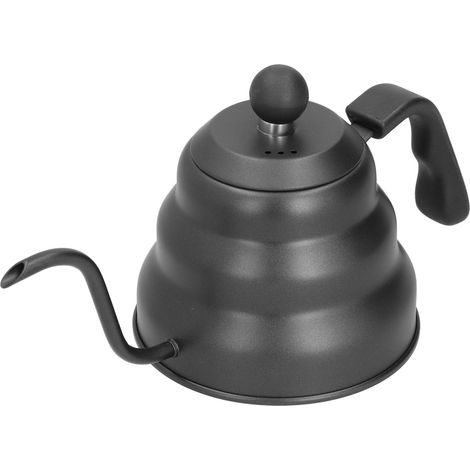 Bouilloire à thé et café en acier inoxydable PTFE, bec col de cygne, verseuse pour café filtre, noir, 1L (1/5)