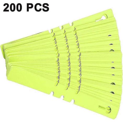 200 Kunststoff-Pflanzen- und Baumetiketten, Hängende Gartenetiketten, 2 x 21 cm, Aufrollbar, Wasserfest und Wiederverwendbar – Gelb