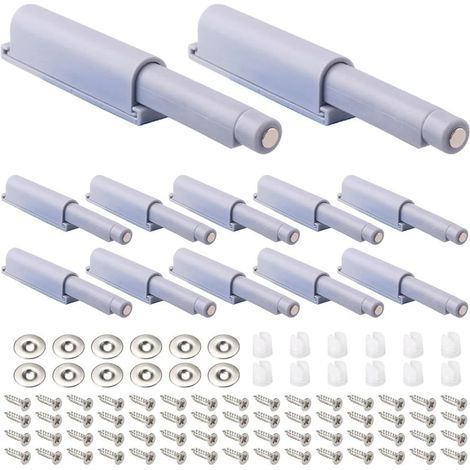 12 Pièces Loquet de porte à pousser pour ouvrir, loquets magnétiques pour porte cachée, armoires, tiroirs de camping-car, placard de cuisine (1/4)