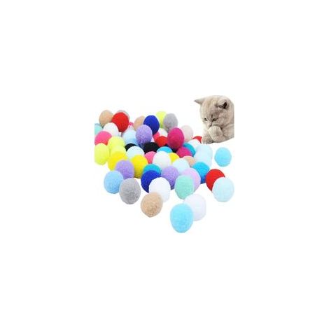 Lot de 70 pompons en mousse colorés rebondissants pour chat – (1/4)