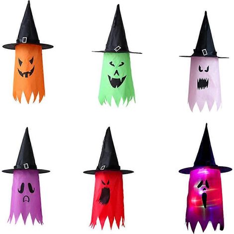 Halloween-Dekoration Hexenhut, hängender leuchtender Hexenhut-Dekoration