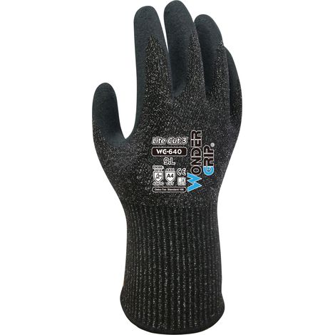 Wonder Grip Guanti da lavoro antitaglio  LITE CUT3 WG-640, lattice 9/L, 12 pezzi