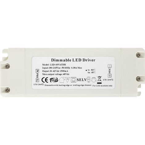 Treiber Dimmbar TRIAC 220-240V No Flicker Salida 30-42V 1500mA 65W TRIAC