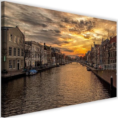 Tableau décoratif Amsterdam rivière ville 60x40 (1/5)