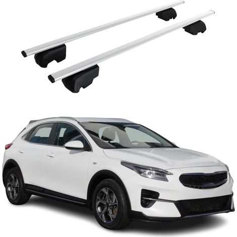 OMAC Dachtrager Quertrager für Kia XCeed Kombi 2019-2026 – City Crash getestet – ISO PAS 11154:2006 – Abschliessbar – Max 75 kg – 2 Stangen Stahl Silber (1/5)