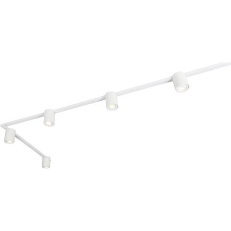 QAZQA rondoo up - Système sur rail spot luminaire plafond, plafonnier compatible pour led - 5 lumière - L 285.5 cm - Blanc - Moderne - éclairage intérieur - Salon I Chambre I Cuisine I Salle à manger