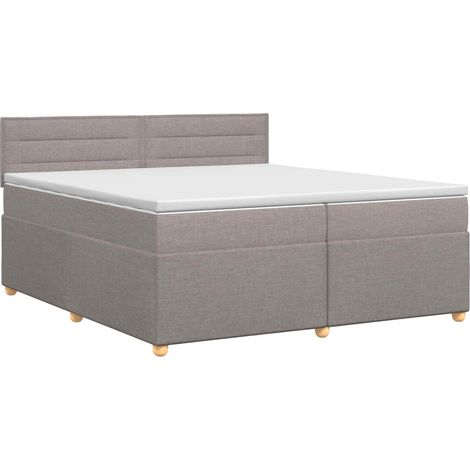 Maison Exclusive - Letto box spring con materasso Tortora 200 x 200 cm Tessuto (1/5)