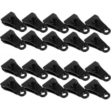 20pièces Pinces de Fixation pour Tentes Extérieur Clips Pratiques et Résistants Vent Adaptés aux Tentes et Auvents Installation Rapide (1/5)