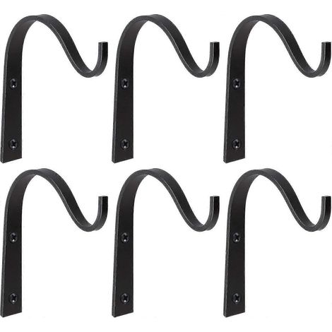 Crochets muraux en fer pour suspendre lanternes, carillons éoliens, décorations intérieures, lot de 6, 7,6 cm (3 pouces)