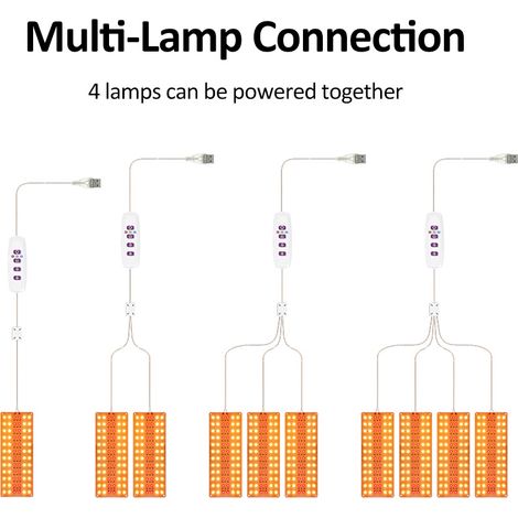 Decdeal LED élèvent des bandes lumineuses à spectre complet avec 5 niveaux à intensité variable et une minuterie 8/12/16H 72 LED lampe pour plantes pour semis plantes succulentes à floraison végétale