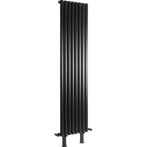 Hudson Reed Vitality - Radiateur Vertical sur Pieds Moderne Noir - 178cm x 47.2cm