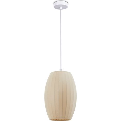 Paco Home Lámpara Colgante  Luminaria De Suspensión Salón Dormitorio Comedor Moderna Nylon E27 Beige, Lámpara colgante - Tipo 4