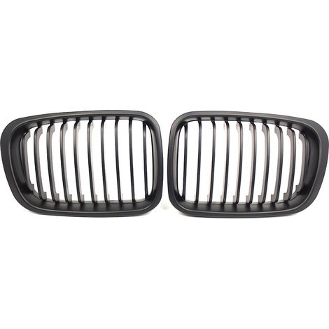 2-teiliger Kühlergrill in Mattschwarz für BMW 3er E46 4-Türer 1998-2001
