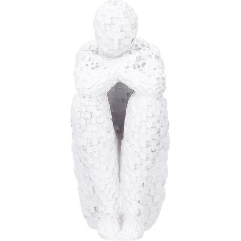 Abstrakte Harzfiguren, die einen Denker darstellen, Statuen, Dekorationsaccessoires für Büro und Zuhause, weiße Kunsthandwerke (1/5)