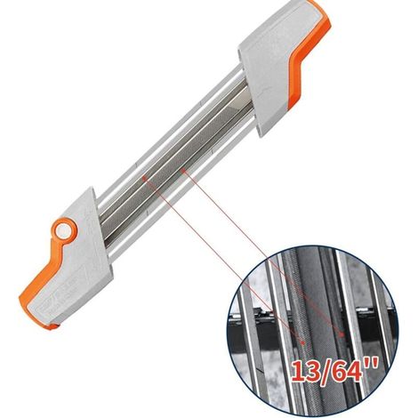 2pcs Affûteuse pour tronçonneuse Porte-lime 2 en 1 pour chaîne de tronçonneuse 3/8" P Ø 4,0 mm (1/4)