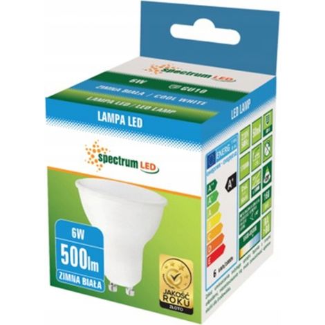 Spectrum GU10 SMD 6W 15 LED CW 500lm con vetro satinato bianco ceramica/ (1/2)