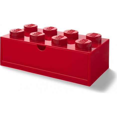 Toshiba – Boîte de rangement Lego® avec tiroir – 8 pièces rouges – Pour bureau – Dimensions 25x15x10cm – Matériau plastique durable (1/3)