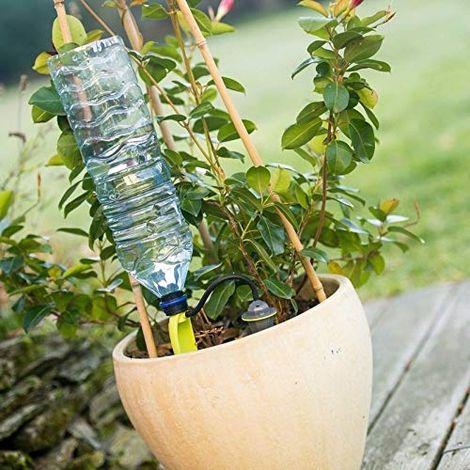 Lot de 5 goutteurs sur pied en polypropylène – Régulation d'arrosage jusqu'à 30 jours – Convient aux bouteilles de 0.5 à 2 litres – Iriso (1/5)