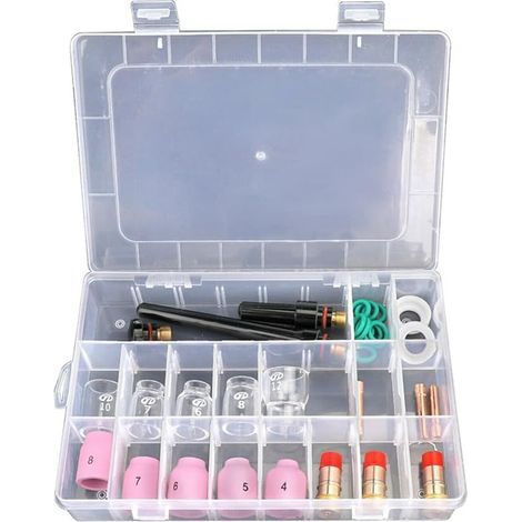 Set mit 31 Gaslinsen für WIG-Schweißbrenner – Zubehörset für WP-17/18/26 WIG-Schweißbrenner – Gaslinse für Stubby 12