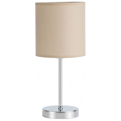 Tischlampe Chanza 1xe14 Chrom mit beigem Schirm 37x16x16 cm