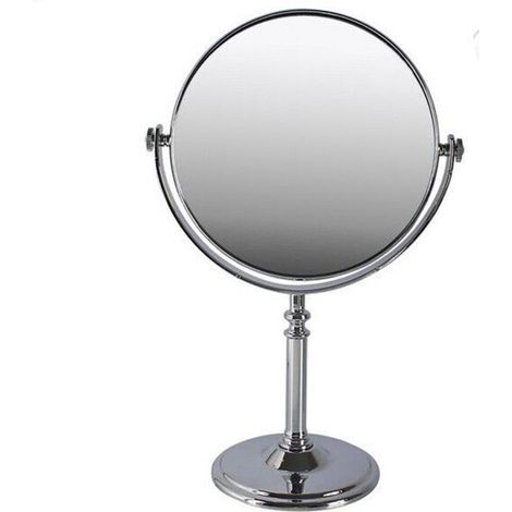 Trade Shop - Espejo De Mesa Giratorio 8" Accesorio Maquillaje Baño Mujer 31cm 52772 - (1/2)