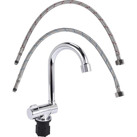 de Cuisine Pliable 360 Dgree Rotation Évier D'Eau Mitigeur Eau Froide et Chaude Mitigeur pour Bateau Rv (1/5)