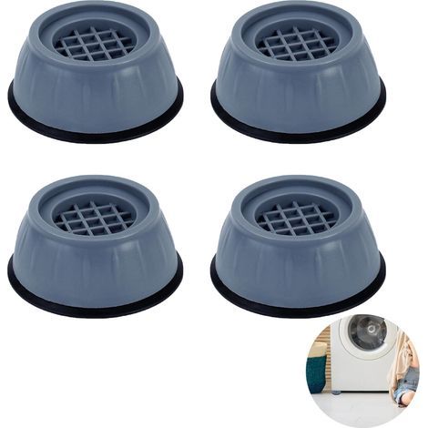 4 Pièces Pied Anti Vibration Machine a Laver, Tampons À Pied Machine À Laver Tampon Anti Vibration Antidérapant Patins Caoutchouc en Plastique Empilable pour Sèche-Linge Meubles Réfrigérateurs (1/5)