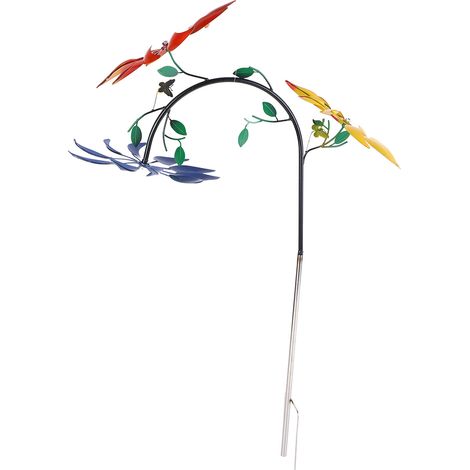 Un moulin à vent fleuri et coloré, orné de trois fleurs et de feuilles vertes, ce grand moulin à vent attrayant est parfait pour une véranda. (1/5)